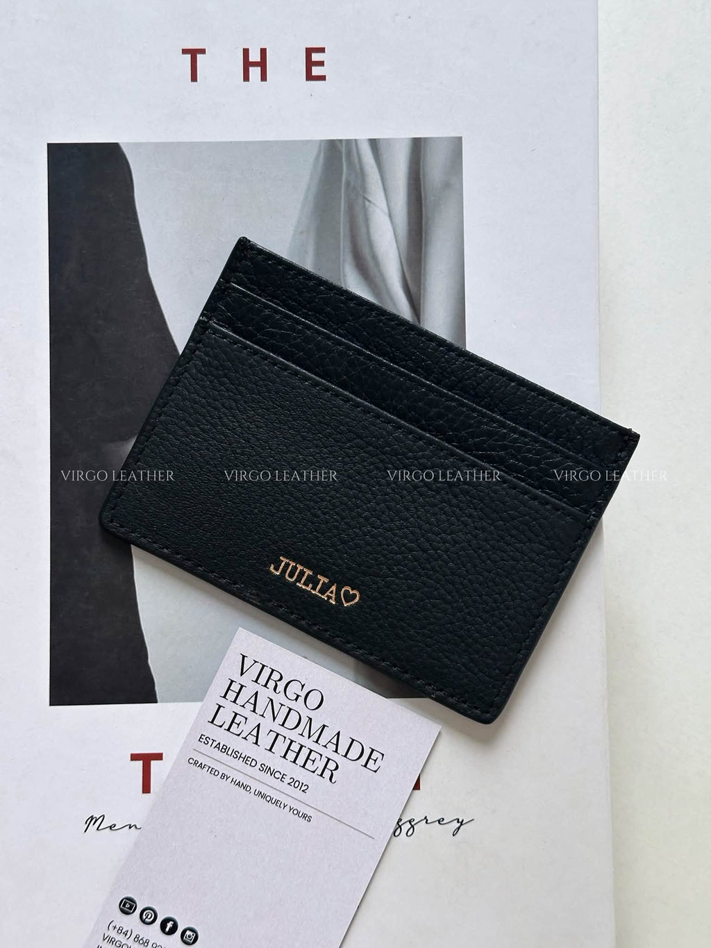 Personalized Leather Cardholder Wallet