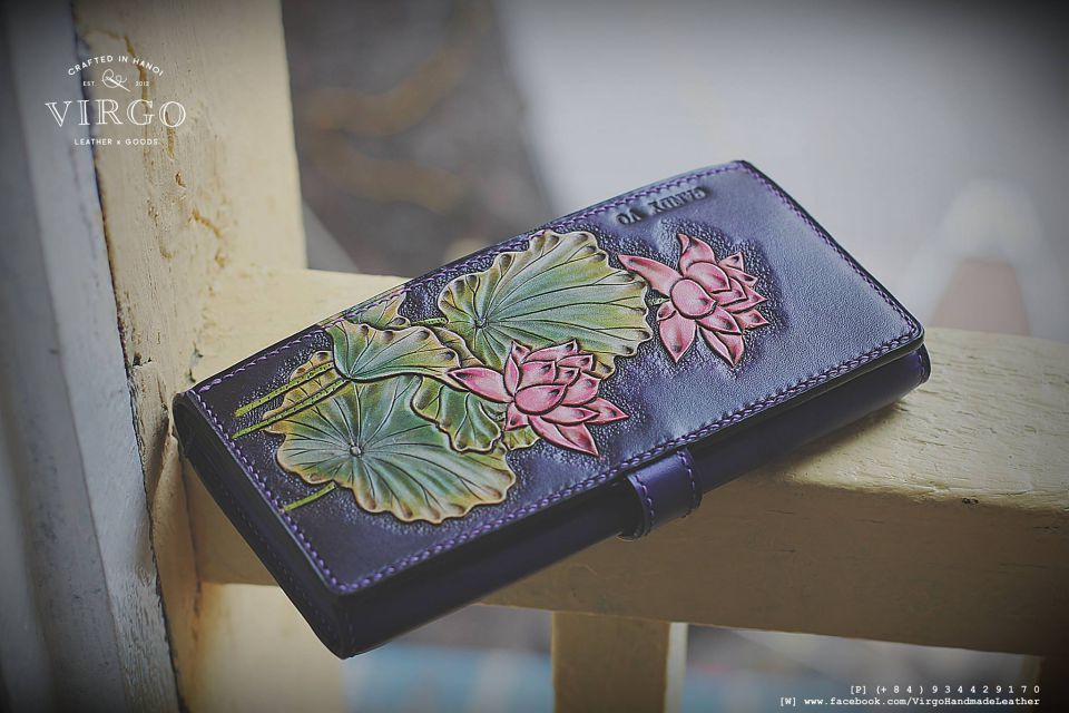Pink Lotus Long Wallet