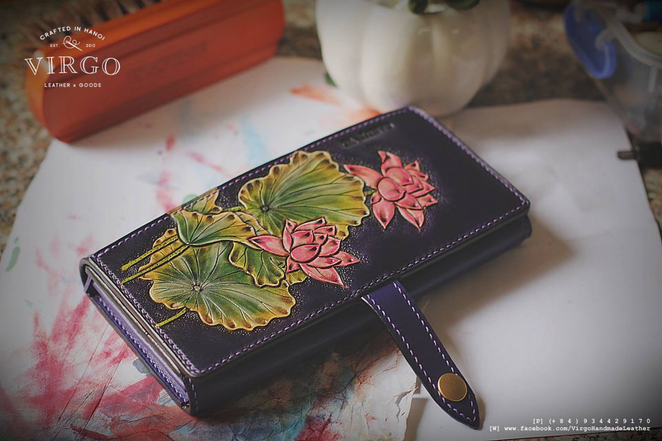 Pink Lotus Long Wallet