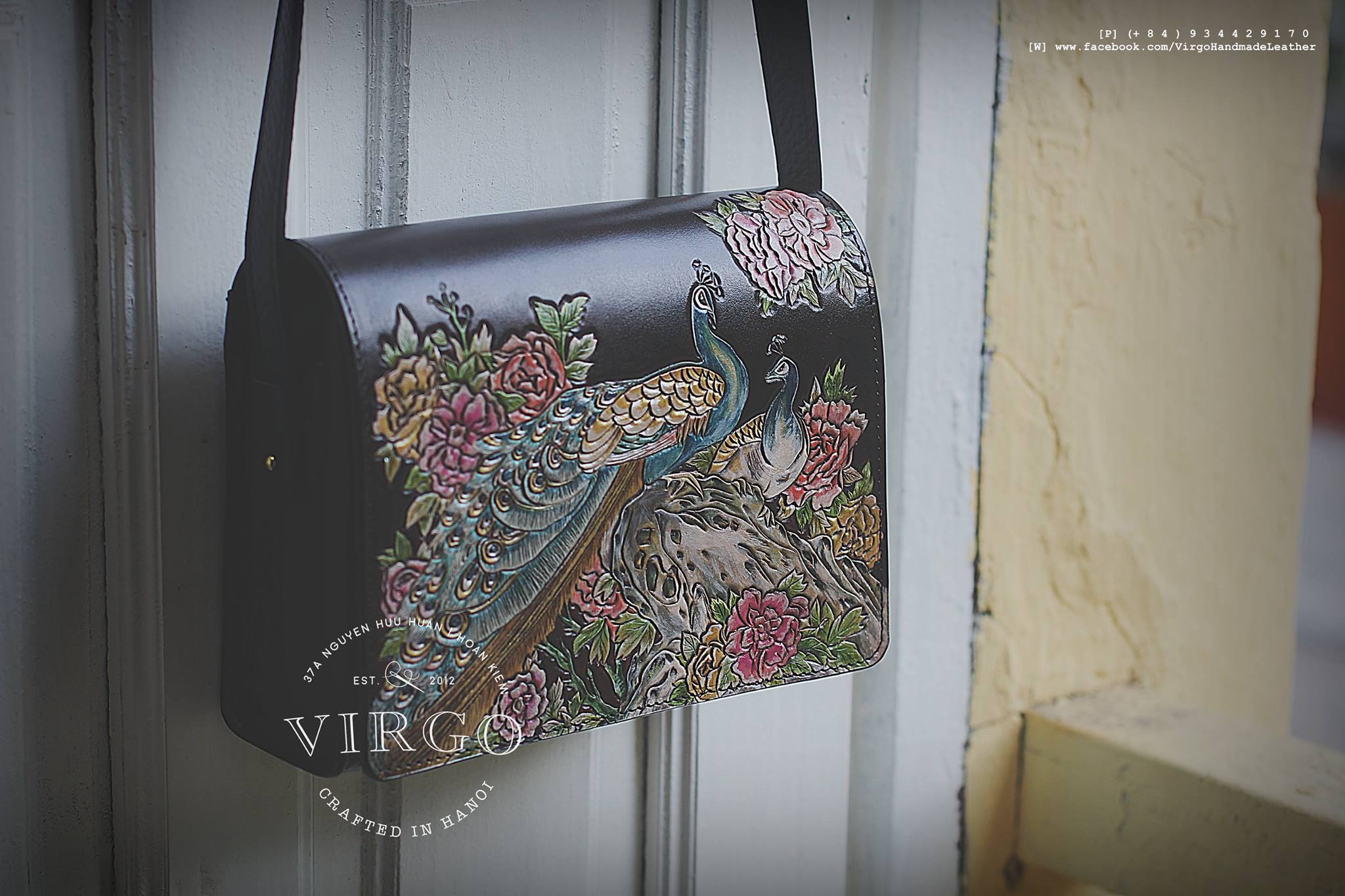 Peakcocks and Peonies Medium Crossbody Bag