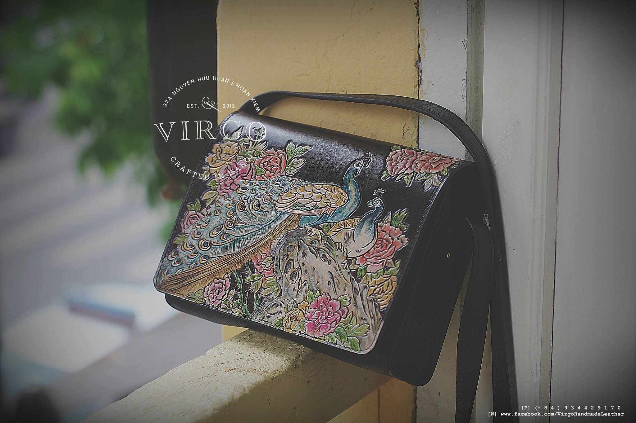 Peakcocks and Peonies Medium Crossbody Bag