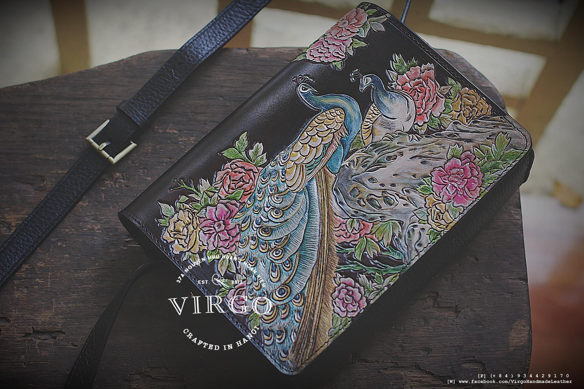 Peakcocks and Peonies Medium Crossbody Bag