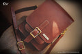 Satchel Leather Men Bag with Bronze Tag