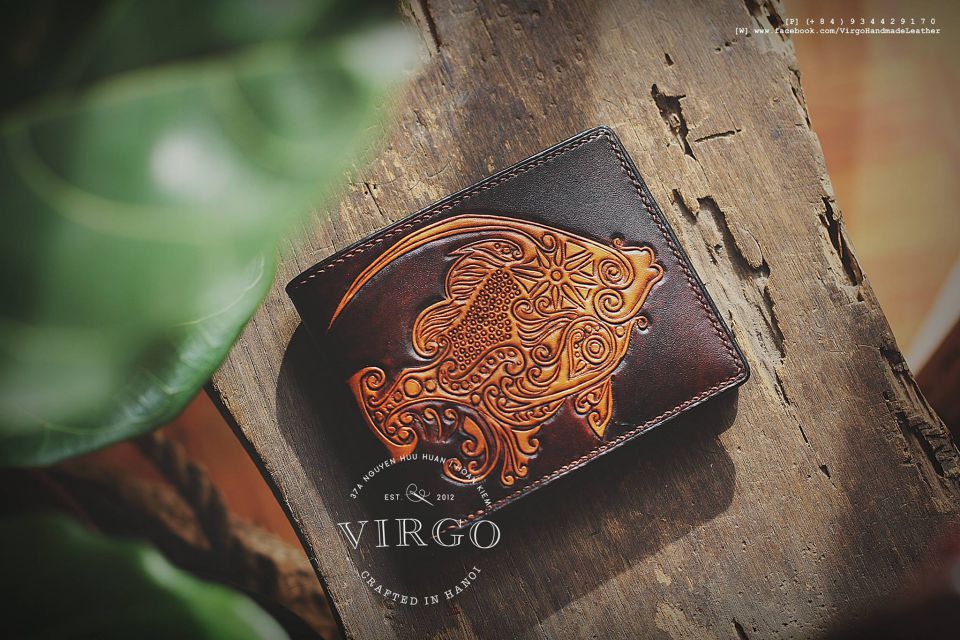 Golden Fish Men Carving Wallet