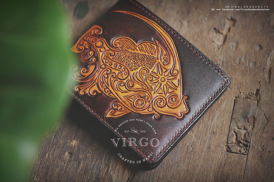 Golden Fish Men Carving Wallet