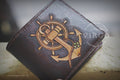 Anchor & Four Leaves Lucky Men Carving Wallet