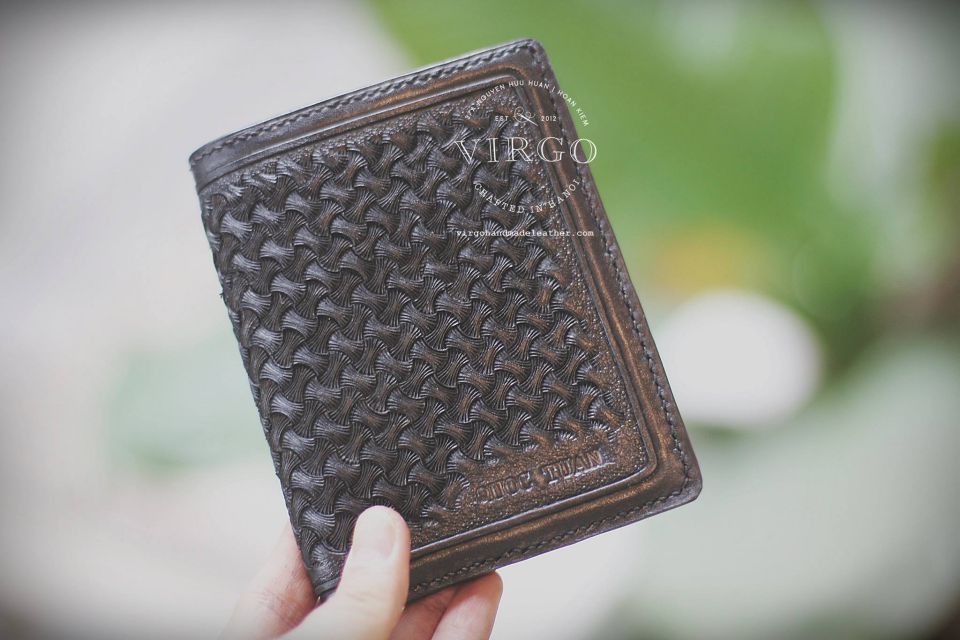 Cross Braided Men Carving Wallet