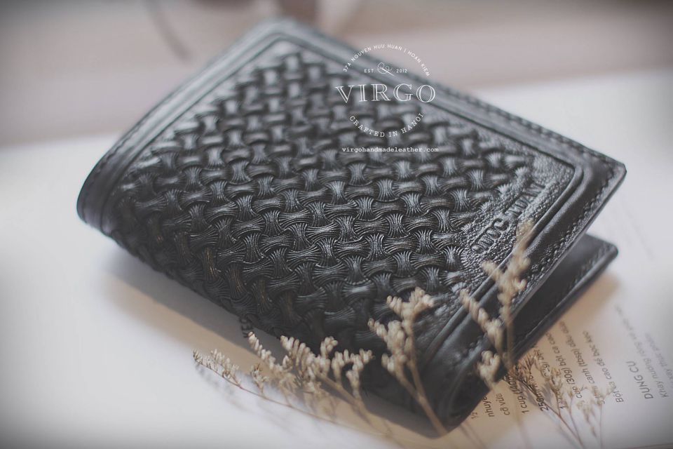 Cross Braided Men Carving Wallet