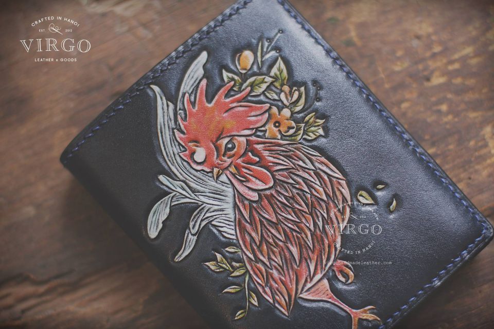 Rooster Men Carving Wallet