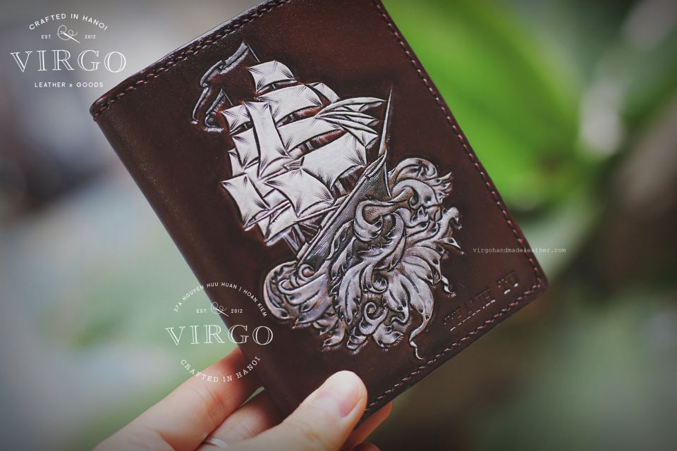 Silver Boat Men Carving Wallet
