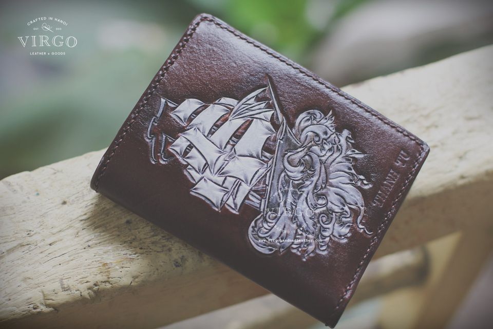 Silver Boat Men Carving Wallet