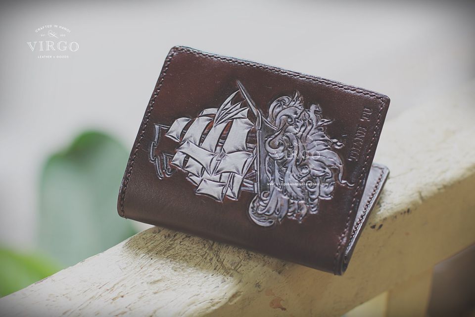 Silver Boat Men Carving Wallet