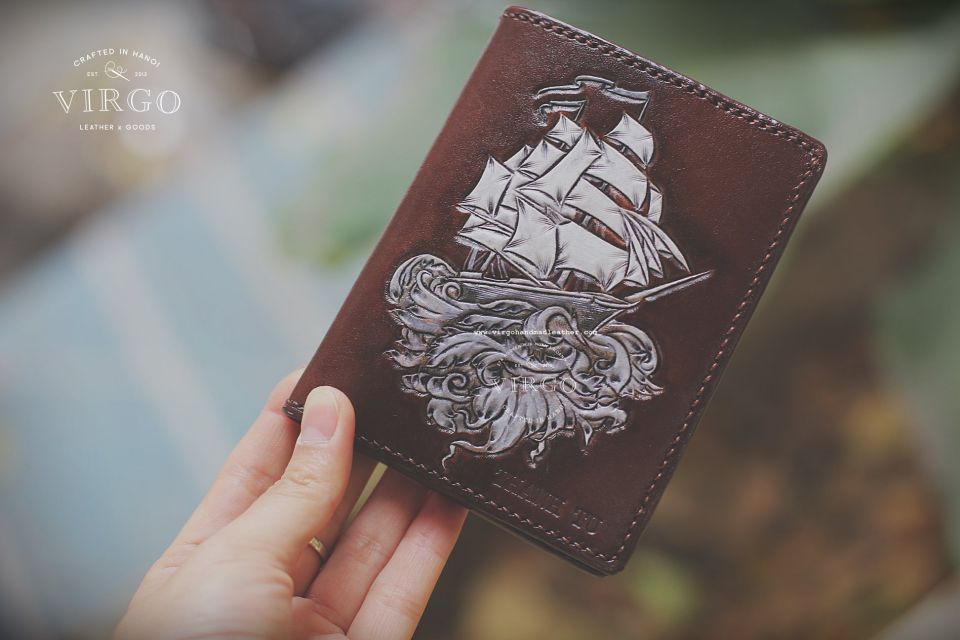 Silver Boat Men Carving Wallet
