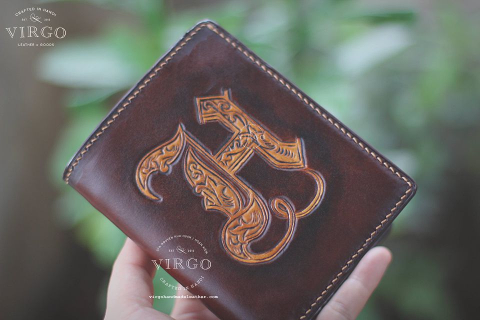 Letter H Men Carving Wallet