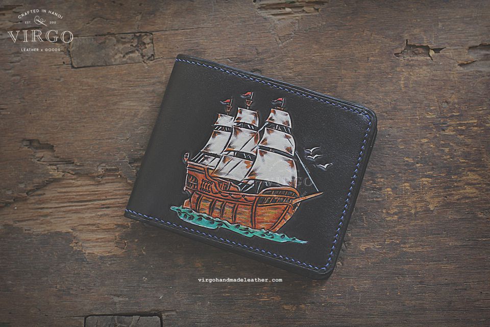 Boat Men Carving Wallet