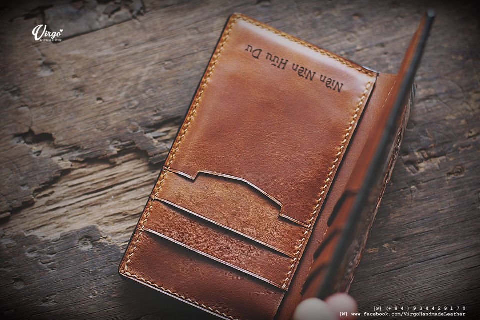 Koi Fish and Coin Men Carving Wallet