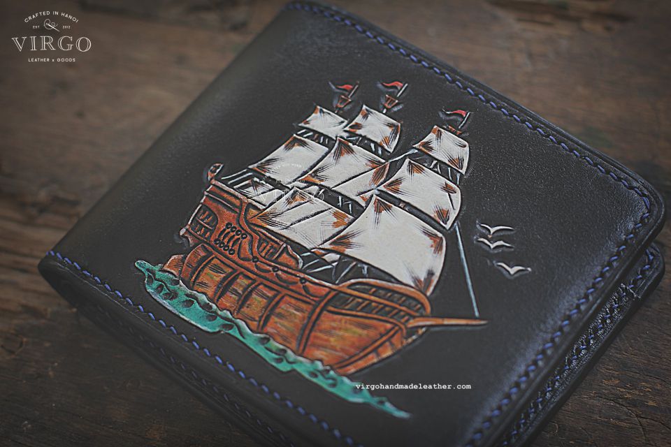 Boat Men Carving Wallet
