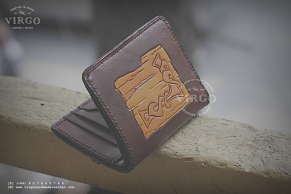 Letter L Vintage Men Carving Wallet