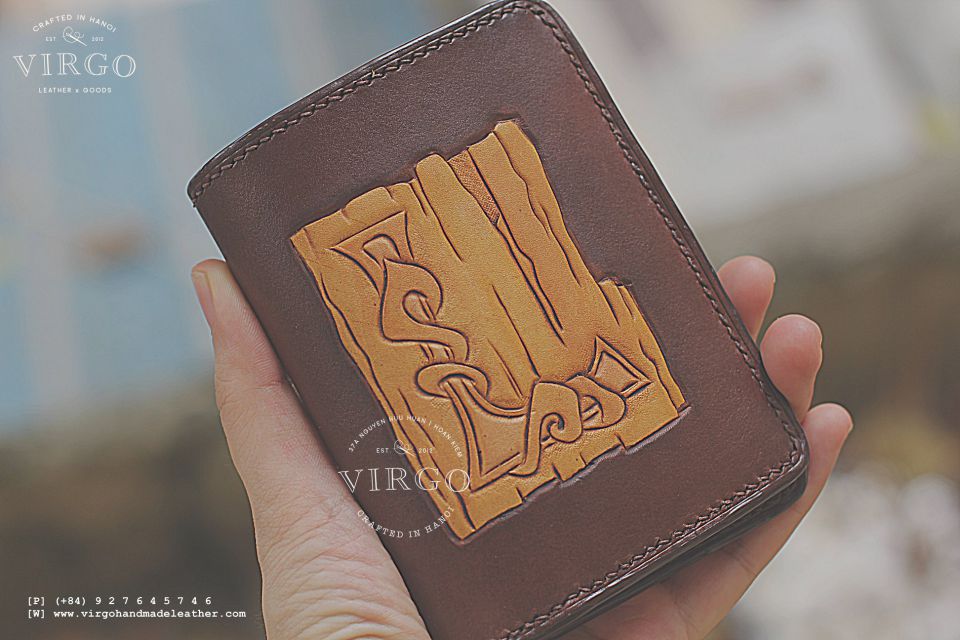 Letter L Vintage Men Carving Wallet
