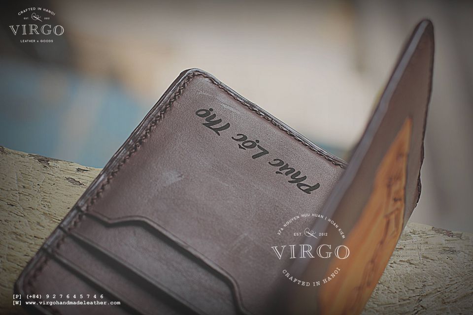 Letter L Vintage Men Carving Wallet