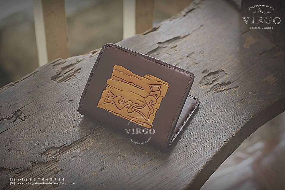 Letter L Vintage Men Carving Wallet