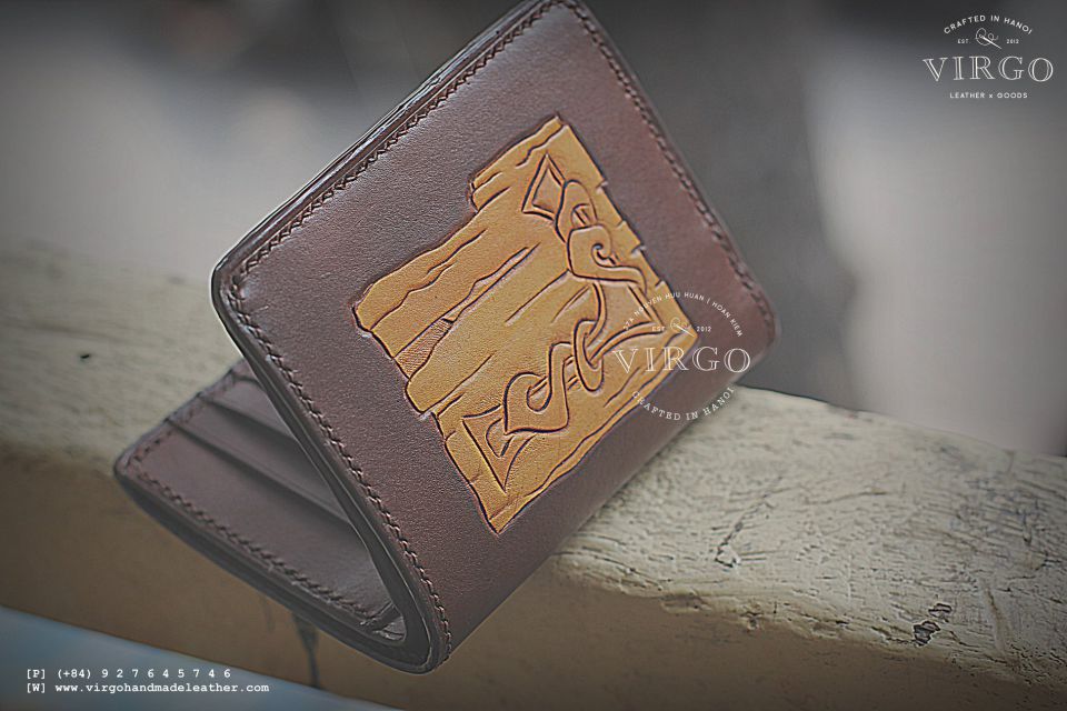 Letter L Vintage Men Carving Wallet