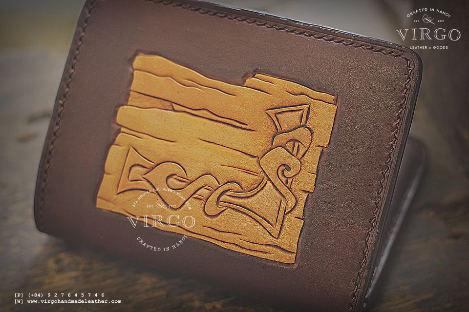 Letter L Vintage Men Carving Wallet