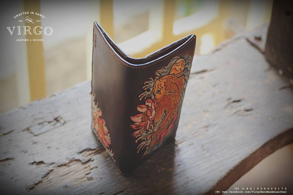 Koi Fish Long Men Carving Wallet