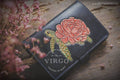 Turtle Peony Hand Carved Medium Wallet