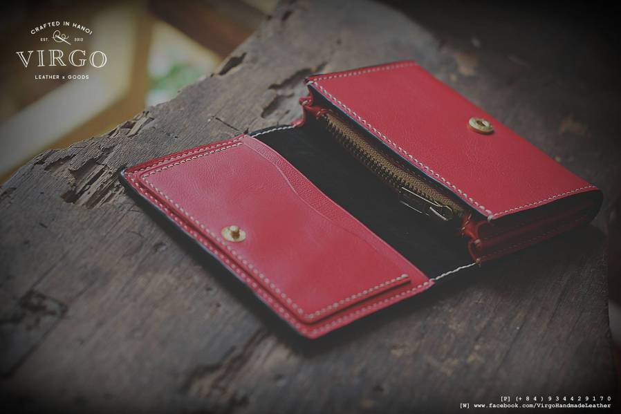 White Plum Hand Carved Short Coin Wallet