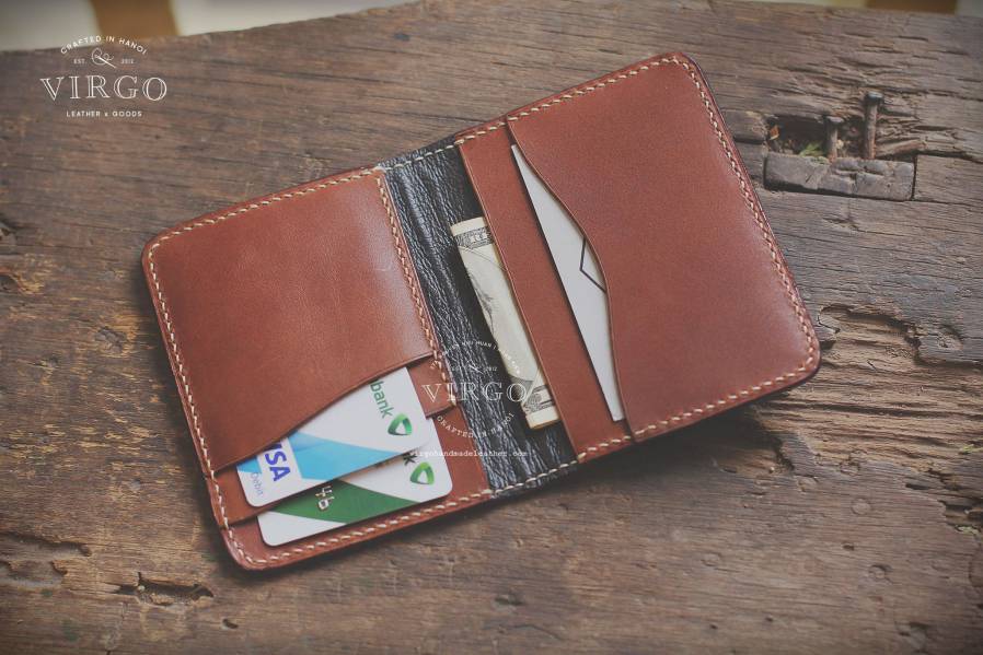 White Lotus Hand Carved Mini Wallet