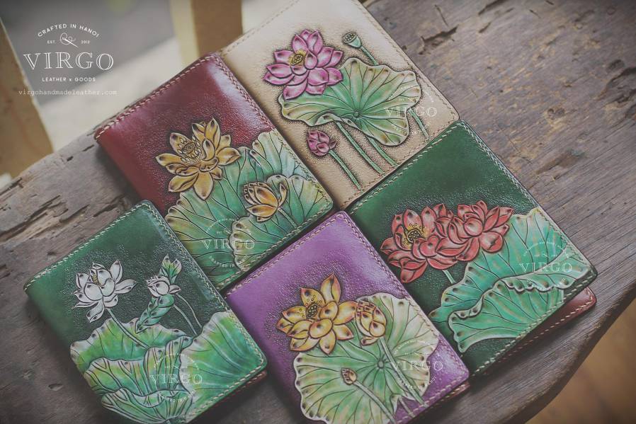Lotus Hand Carved Mini Wallet
