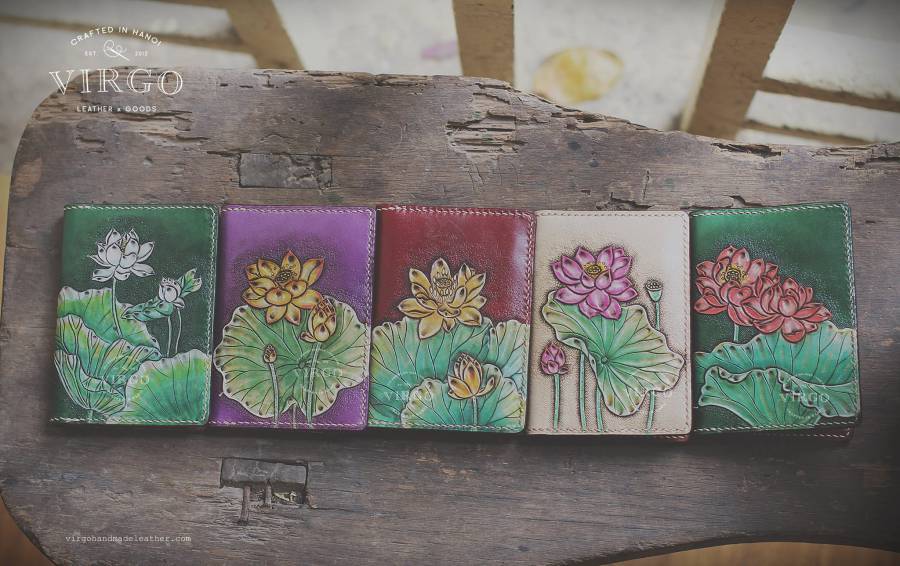 Lotus Hand Carved Mini Wallet