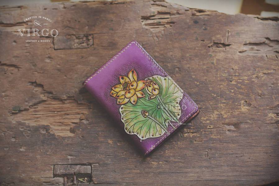 Lotus Hand Carved Mini Wallet