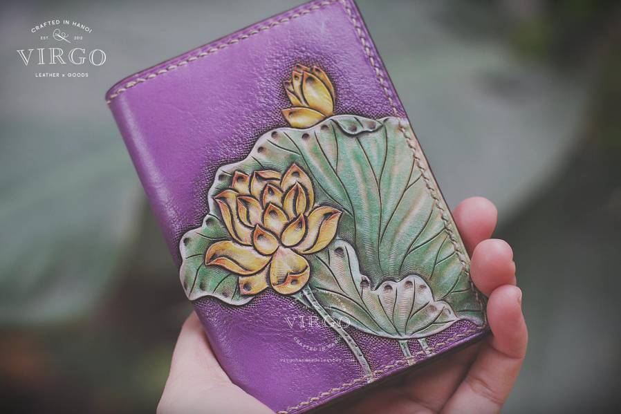 Lotus Hand Carved Mini Wallet