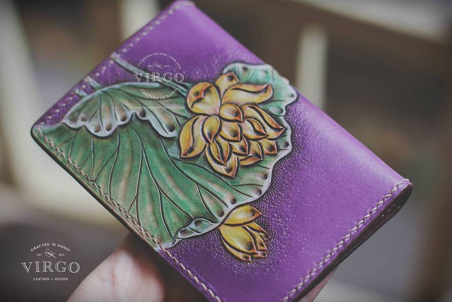 Lotus Hand Carved Mini Wallet