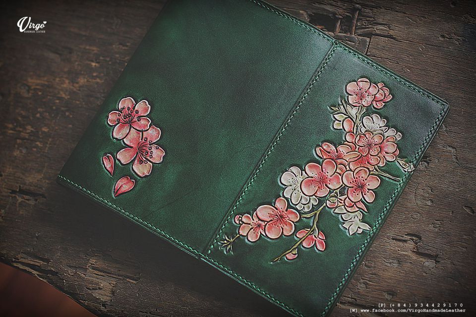 Blossom Hand Carved Long Wallet