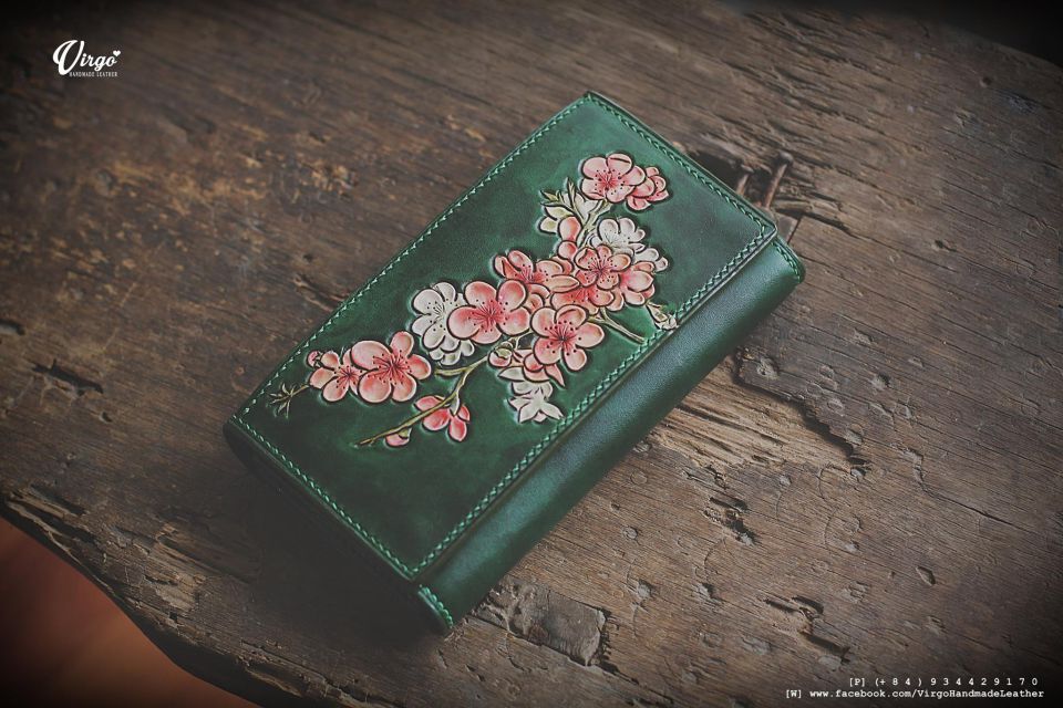 Blossom Hand Carved Long Wallet