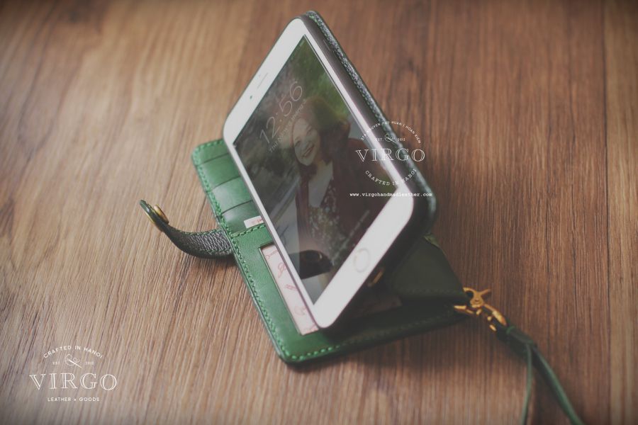 Red Lotus Phone Wallet with Detachable Strap