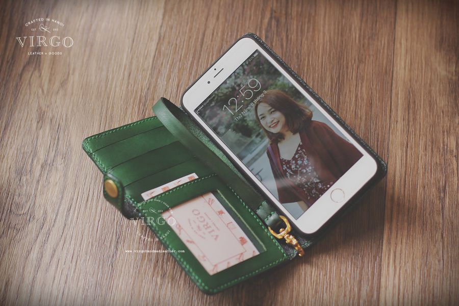 Red Lotus Phone Wallet with Detachable Strap