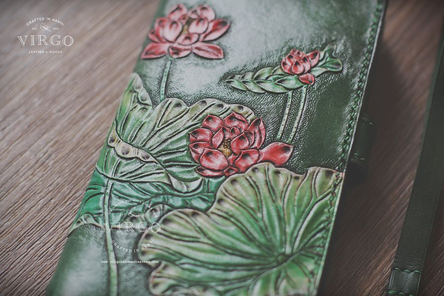 Red Lotus Phone Wallet with Detachable Strap