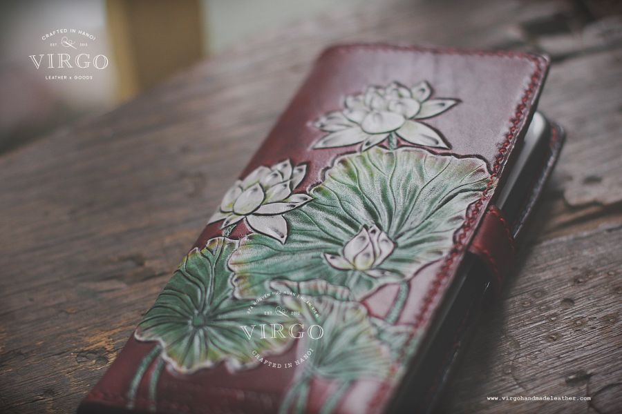 White Lotus Phone Wallet with Detachable Strap