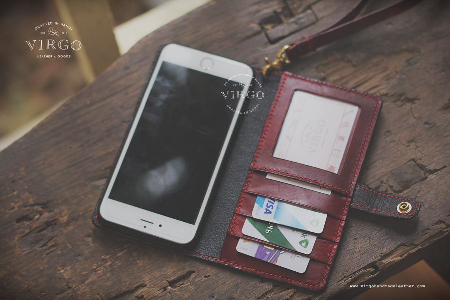 White Lotus Phone Wallet with Detachable Strap