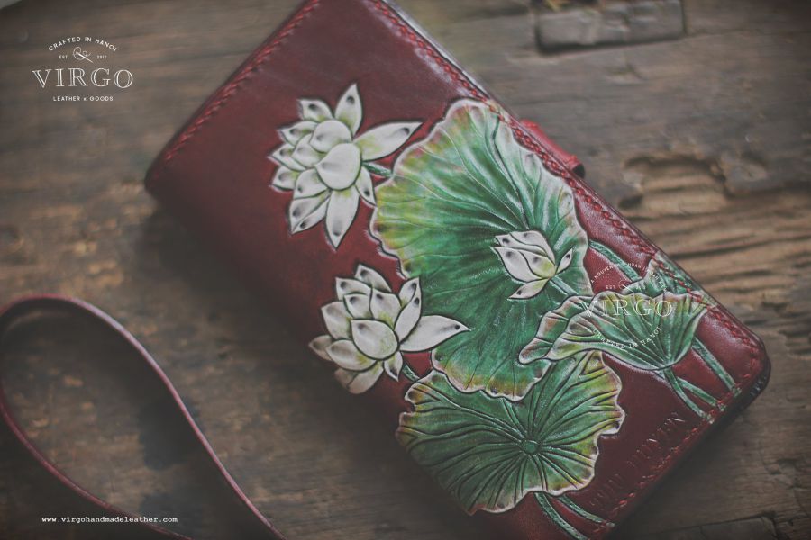 White Lotus Phone Wallet with Detachable Strap