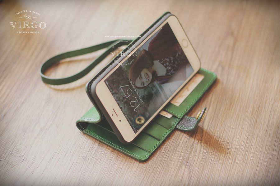 Red Lotus Phone Wallet with Detachable Strap