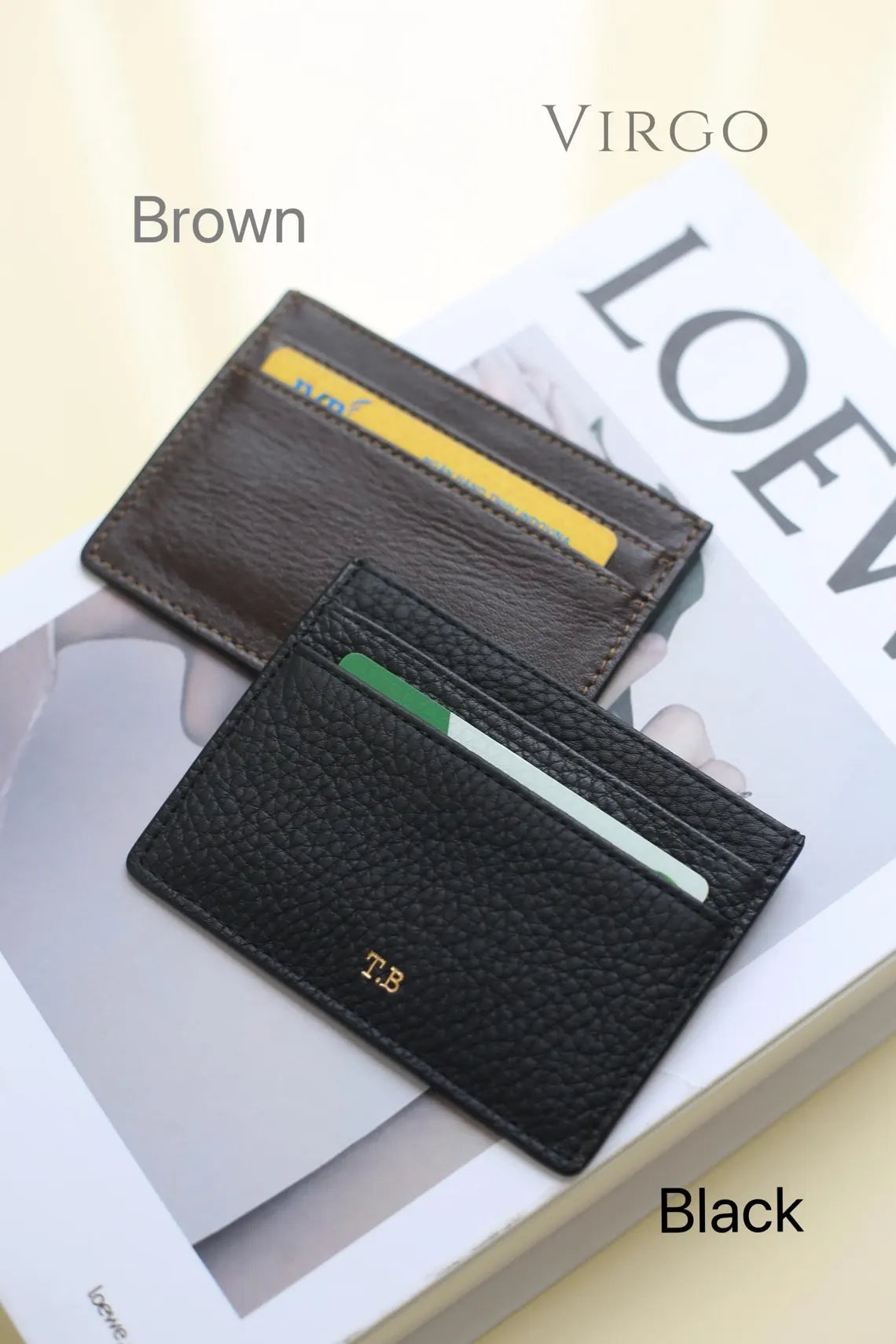 Personalized Leather Cardholder Wallet