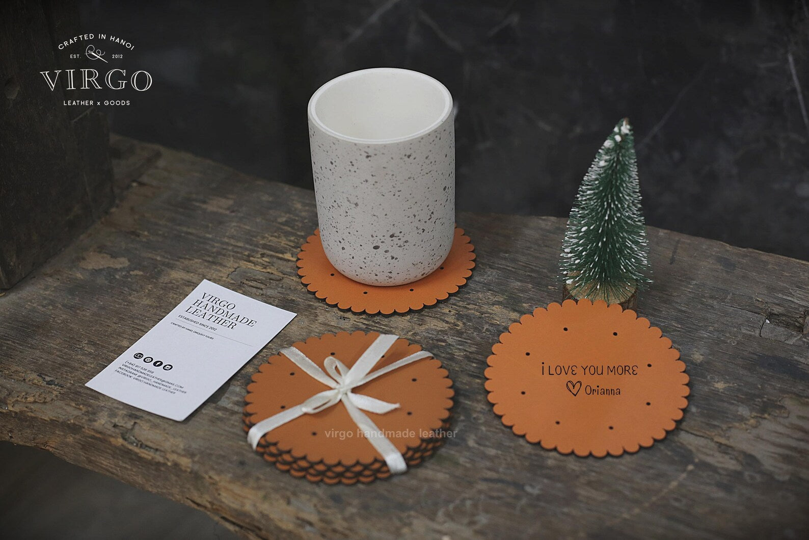 Personalized Biscuits Leather Coasters, Custom Coaster