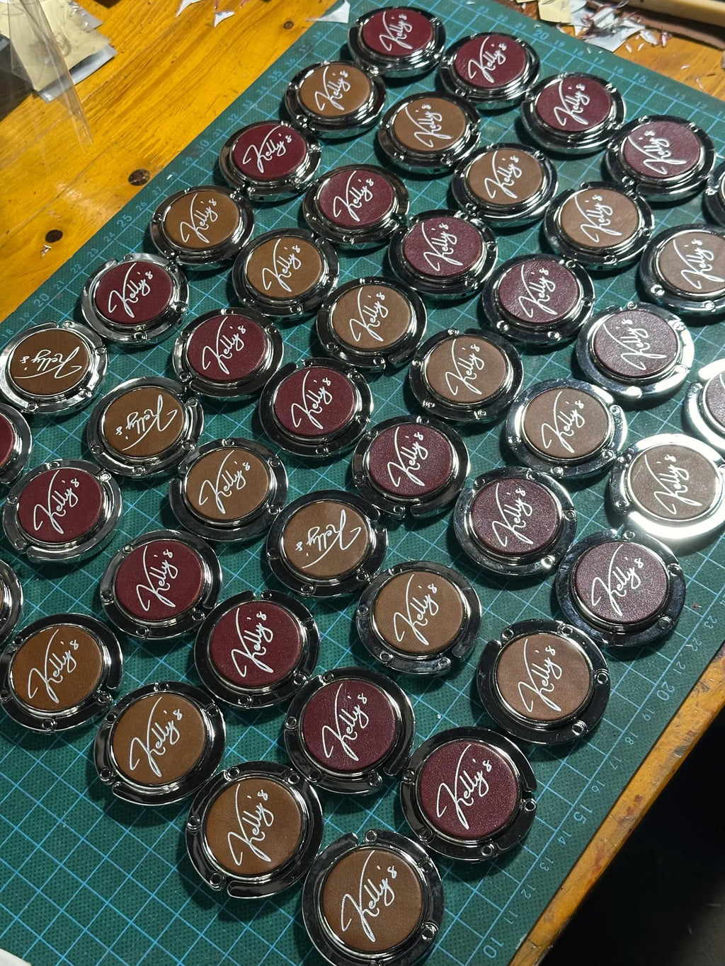 Bulk 50 Pcs Personalized LOGO Leather Bag Hook Holder, Personalized Unique Hook Holder, Name Hook Holder, Handmade Hook Holder