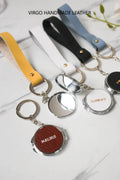 Personalized Mirror Leather Keychain String Attached