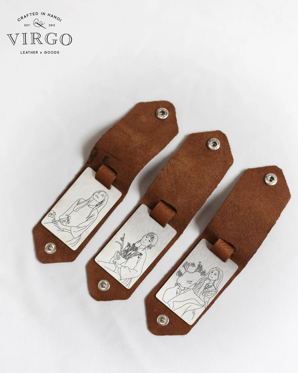 Personalized Leather Keychain, Custom Stamped Initial Keychain